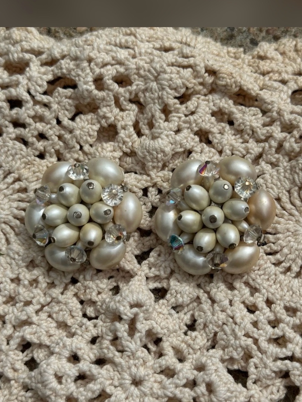 Cluster Clip On Earrings - Vintage